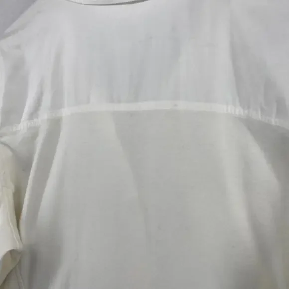 EILEEN FISHER Shirt XL Organic Cotton Woven Roll Tab Sleeve Button Front White - Picture 9 of 14
